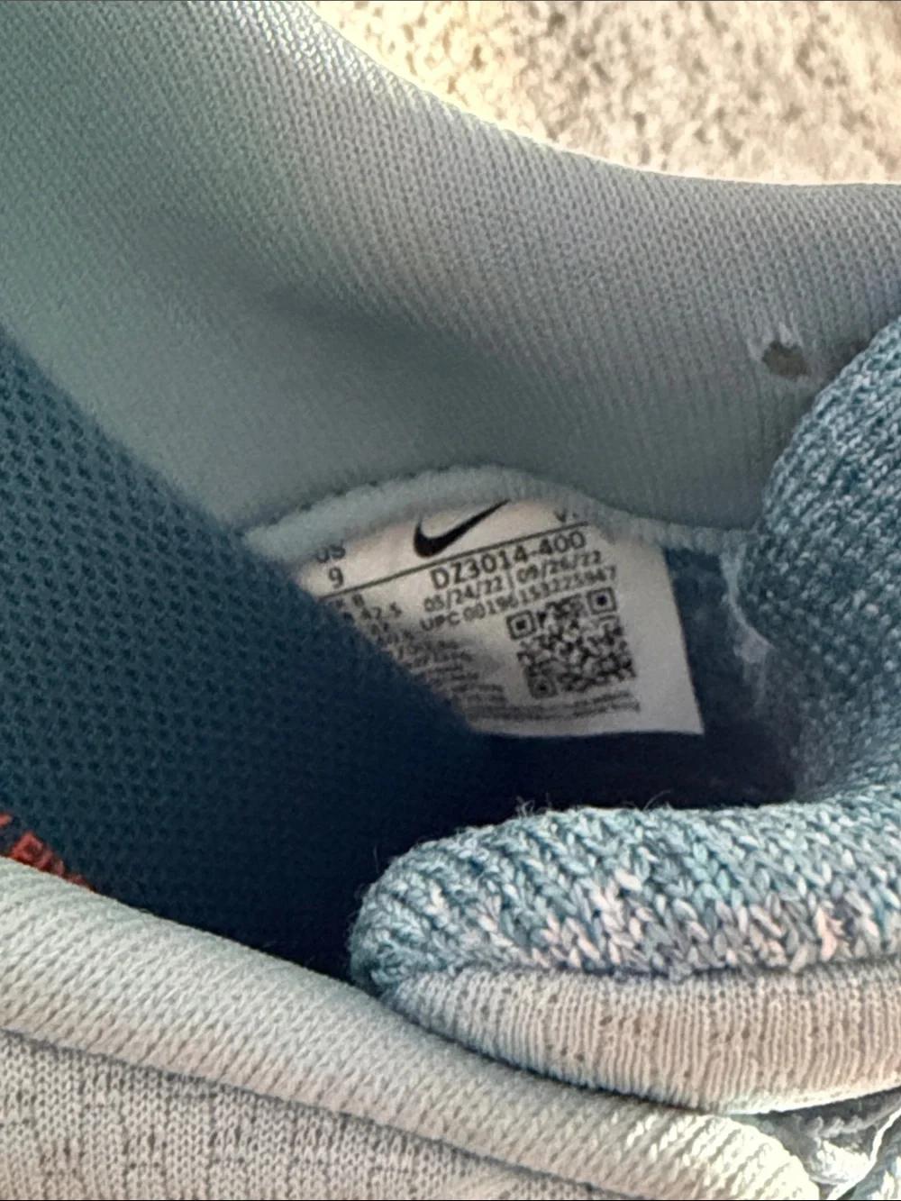 Nike Light Blue Kids Sneakers with Knit Upper